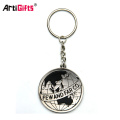 Customize hard enamel halloween metal sword handcuffs skull hard hat keychains